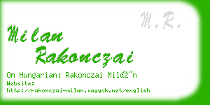 milan rakonczai business card